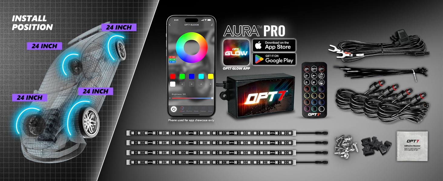 wheel well glow kit colors