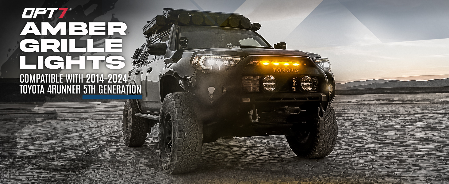 OPT7 Amber LED Grille Lights for Toyota Tacoma TRD 2016-2023
