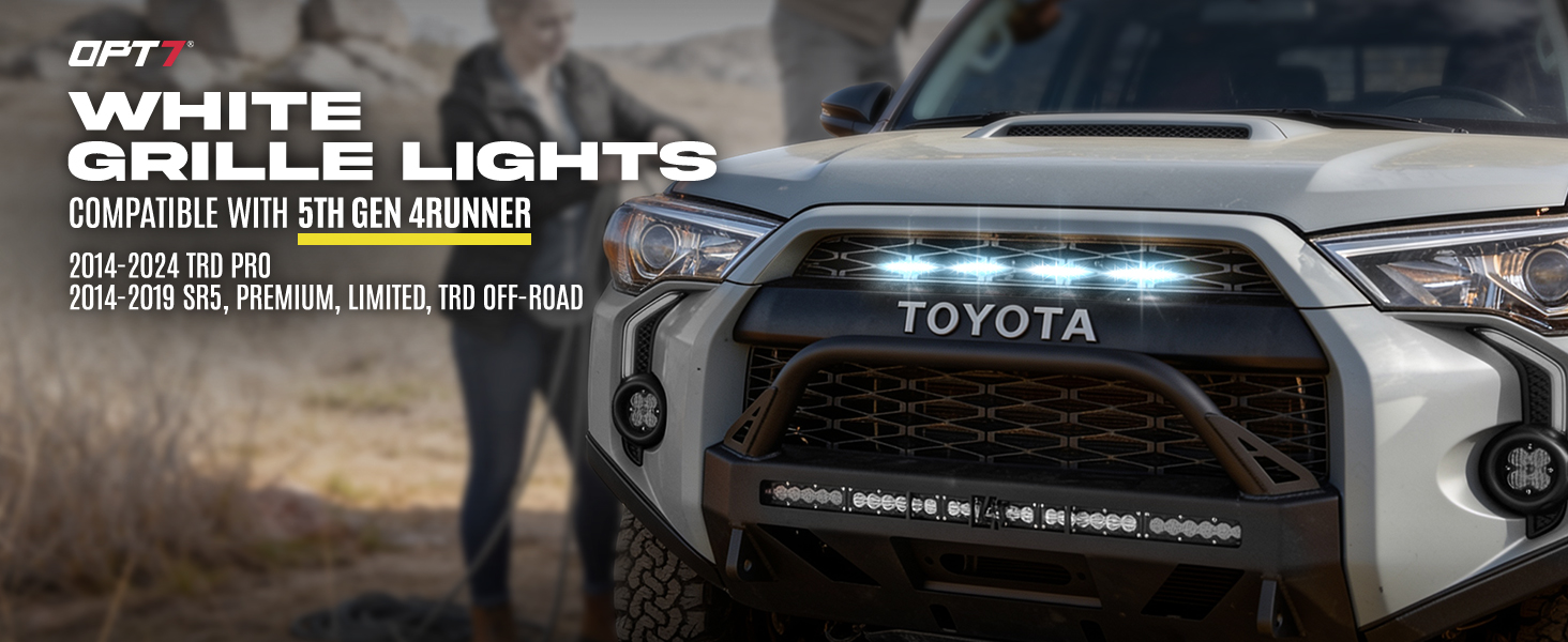 OPT7 White LED Grille Lights for Toyota Tacoma TRD 2016-2023