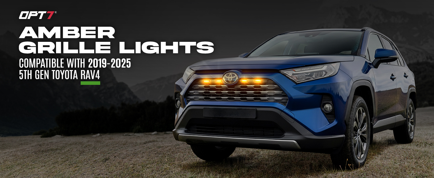 OPT7 Amber LED Grille Lights for Toyota rav 4 2019-2025 5th gen front drl