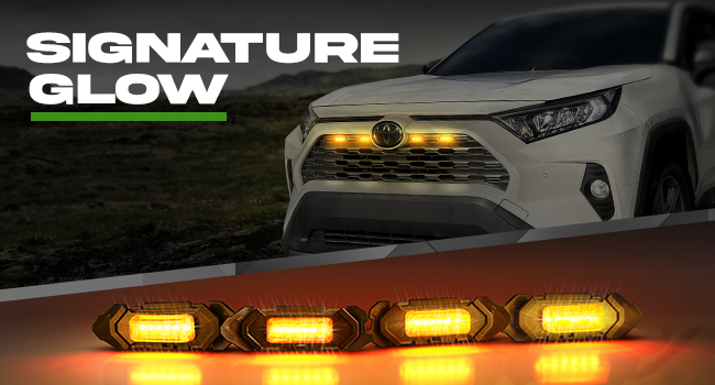 OPT7 Amber LED Grille Lights for Toyota rav 4 2019-2025 5th gen front drl