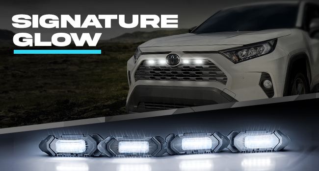 OPT7 White LED Grille Lights for Toyota rav 4 2019-2025 5th gen front drl