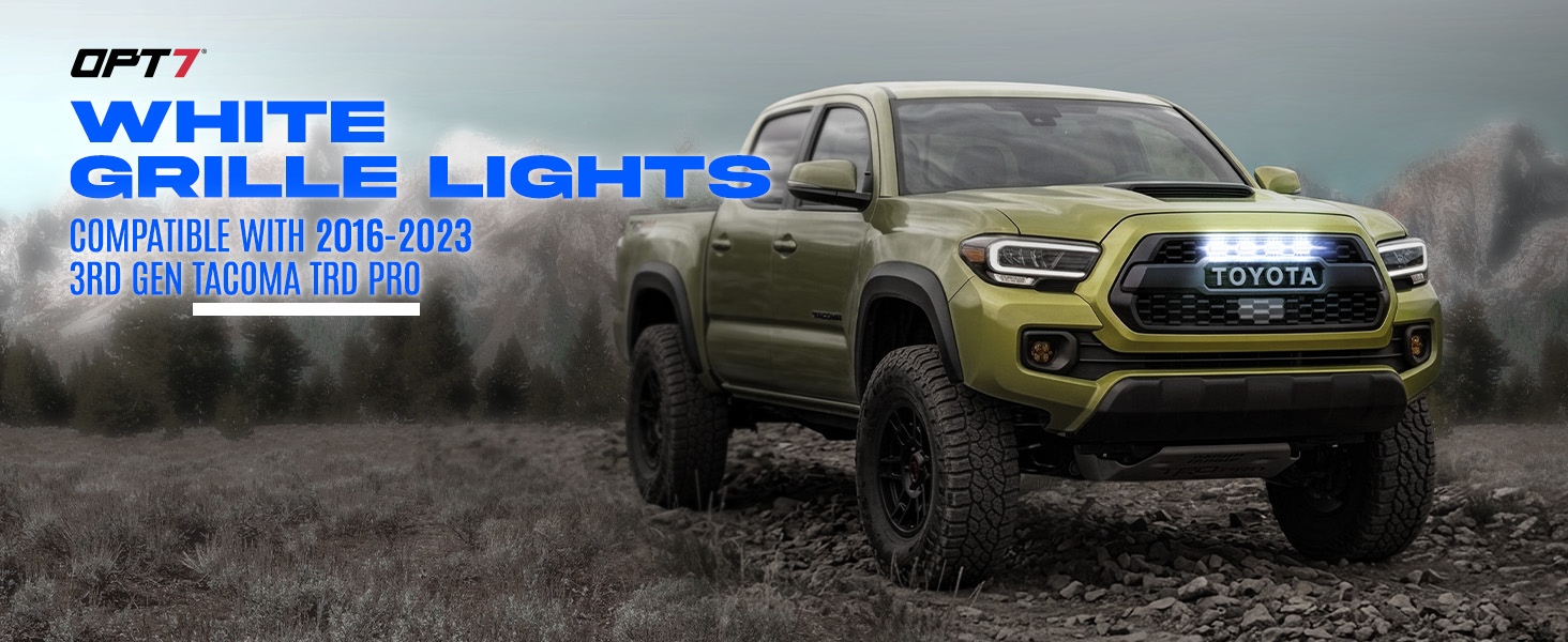 OPT7 Amber LED Grille Lights for Toyota Tacoma TRD PRO 2016-2023