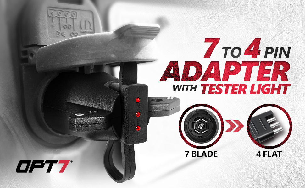 thumbnail image 2 of LEDGlow 7-Pin Round To 4-Pin Flat Trailer Adapter – For Tailgate Light Bar, LU-TK-LB-74A 2 of 4