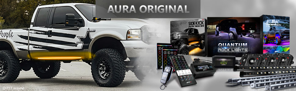 OPT7 Aura Truck Bundle (V1/Pro Quantum Rock Light+Underglow Truck+Side Kick Running Board Sequential 60
