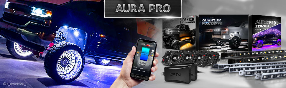 OPT7 Aura Truck Bundle (V1/Pro Quantum Rock Light+Underglow Truck+Side Kick Running Board Sequential 60